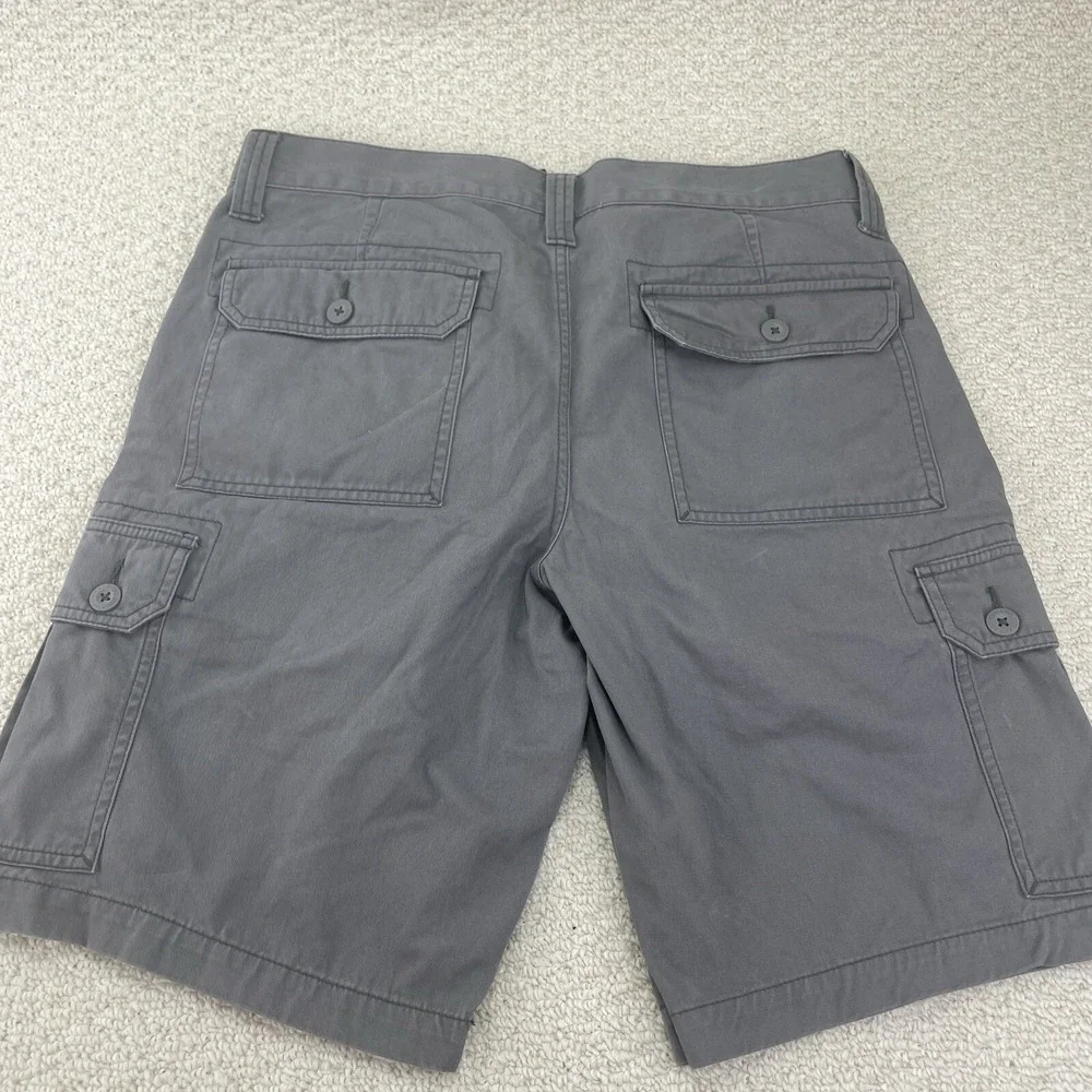 US Polo Assn. Cargo Shorts Men's Waist 36 X 10 Flap Pockets Gray Hiking Beach‎